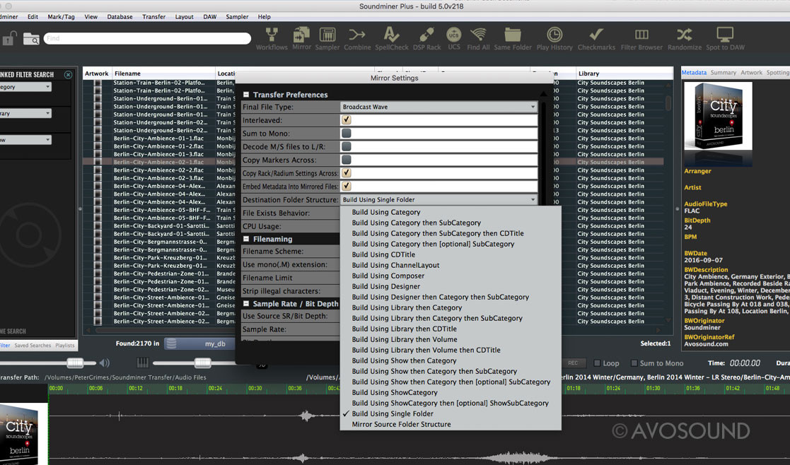 Soundminer PLUS with Pro Pack - File Transfer with the Soundminer Mirror Tool